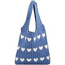 【RONRON】24SS HEART PATTERN MESH TOTE BAG Amazon.com: Pokn Heart Crochet Tote Bag Cute Purse for Women